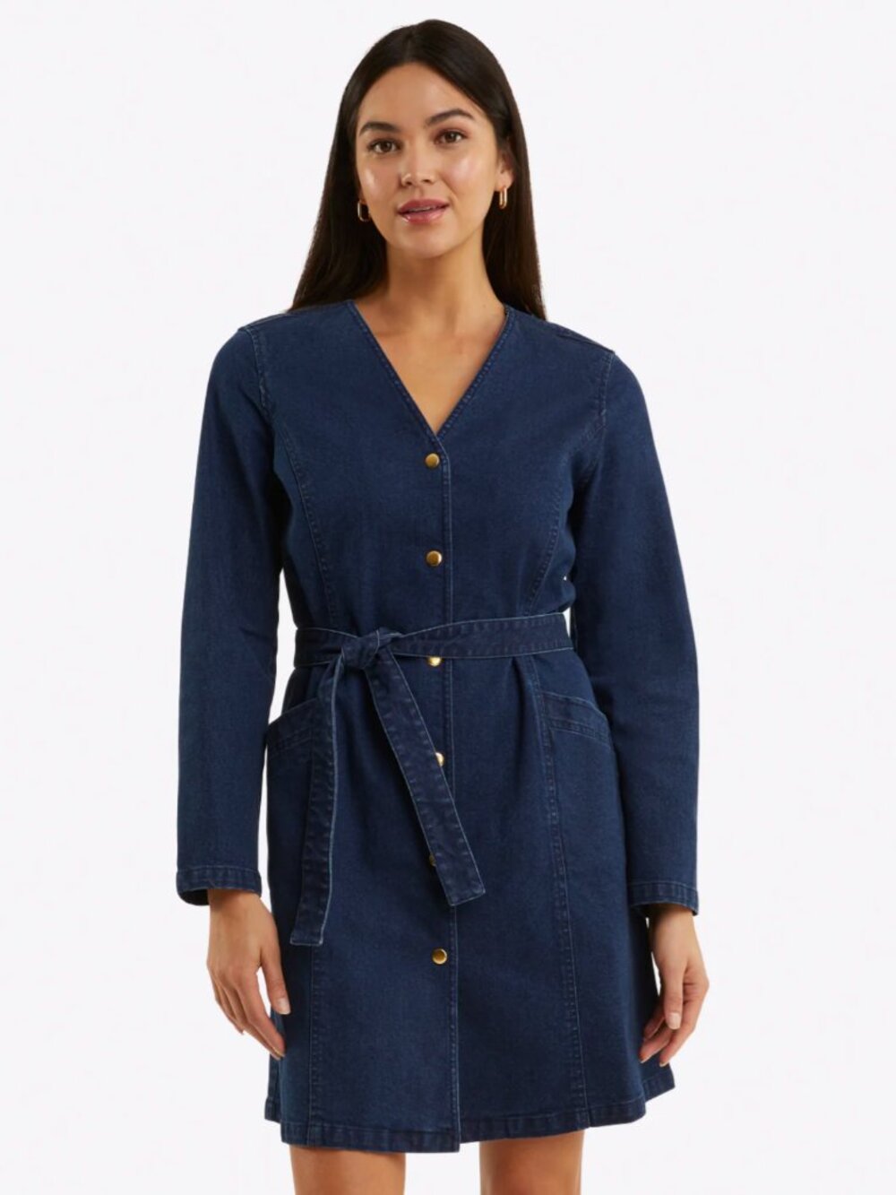 Draper James Denim Snap Front